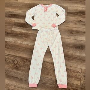 Cecil and Lou Bunny Pink and White Girls (12) Pajamas